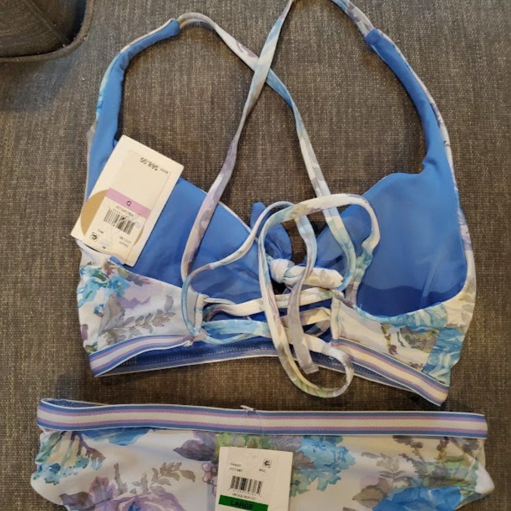 Becca Women's Floral High Waisted Swim Bikini Set Size Large $130 - Picture 14 of 16